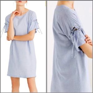 Madewell Dress Lace Up Sleeves Medium